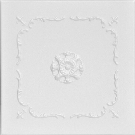 A LA MAISON CEILINGS Bourbon Street 20-in x 20-in 8-Pack Plain White Textured Surface-mount Ceiling Tile, 8PK R43PW-8